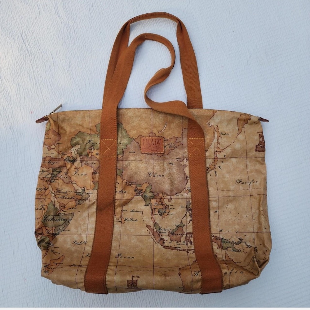 Alviero Martini map travel large tote